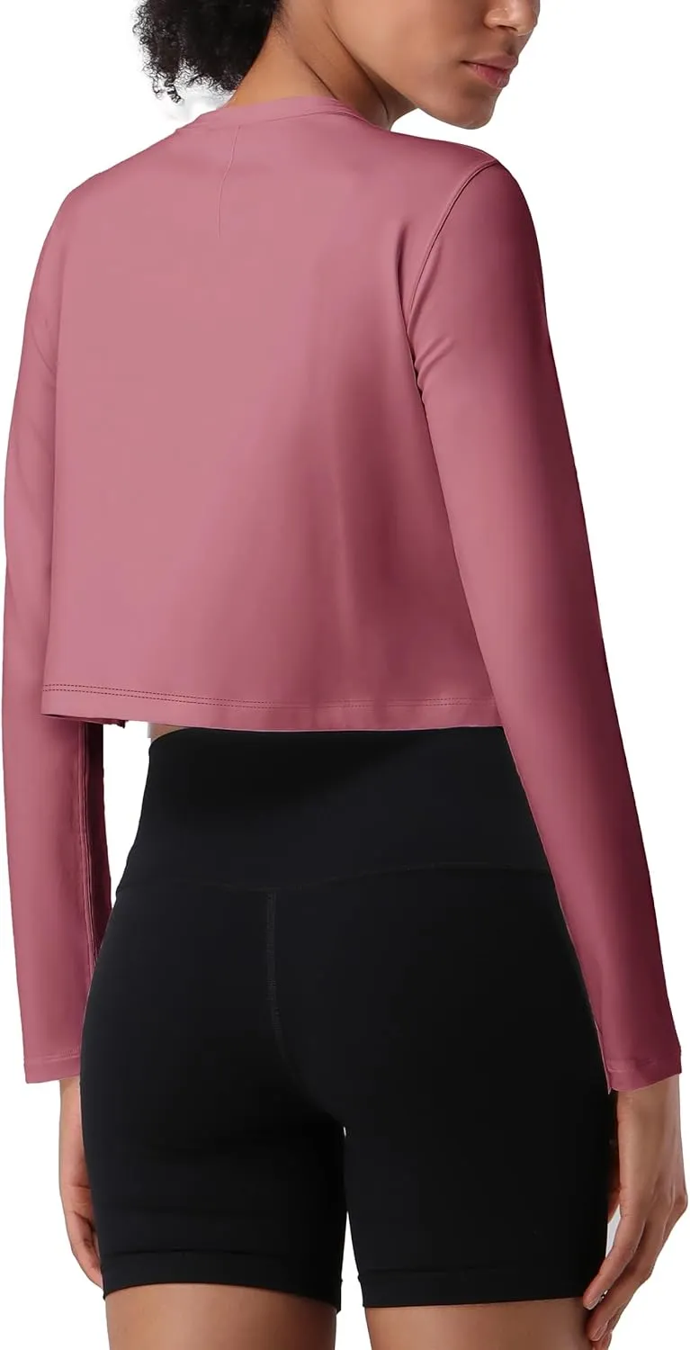 Pioneer Camp Long Sleeve Crop Tops for Women Cropped Workout Bamboo Viscose Shirts Loose Athletic Gym Yoga Running T-Shirts