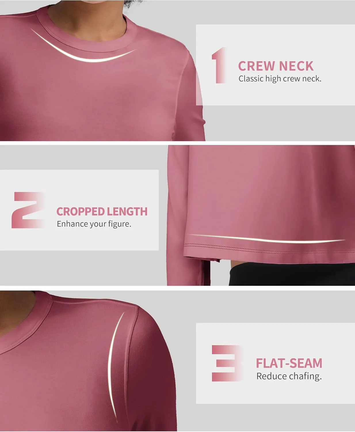 Pioneer Camp Long Sleeve Crop Tops for Women Cropped Workout Bamboo Viscose Shirts Loose Athletic Gym Yoga Running T-Shirts