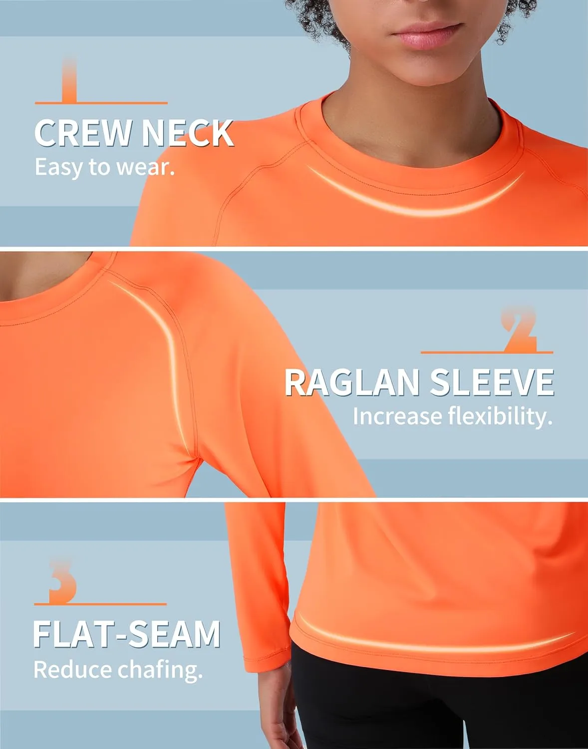 Pioneer Camp Rash Guard for Women Sun Shirts UPF 50  SPF UV Protection Long Sleeve Workout Tops Hiking Running Quick Dry