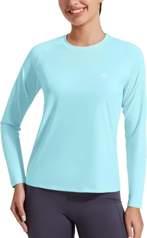Pioneer Camp Rash Guard for Women Sun Shirts UPF 50  SPF UV Protection Long Sleeve Workout Tops Hiking Running Quick Dry