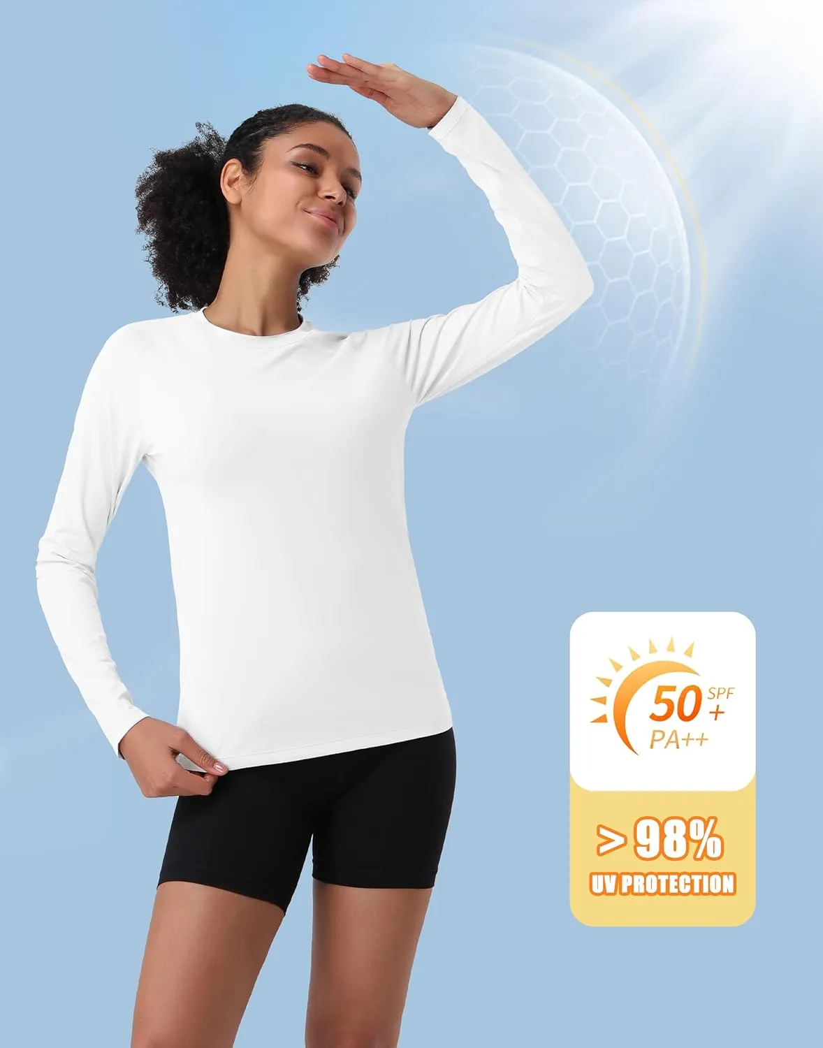 Pioneer Camp Rash Guard for Women Sun Shirts UPF 50  SPF UV Protection Long Sleeve Workout Tops Hiking Running Quick Dry