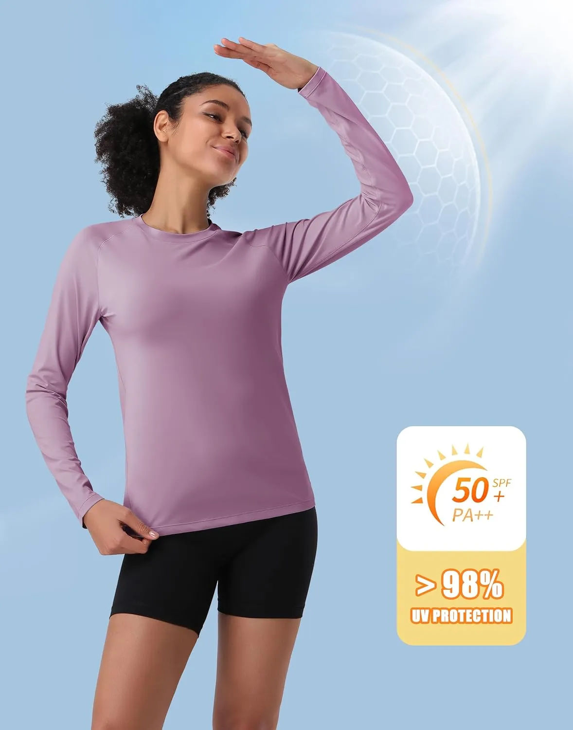 Pioneer Camp Rash Guard for Women Sun Shirts UPF 50  SPF UV Protection Long Sleeve Workout Tops Hiking Running Quick Dry