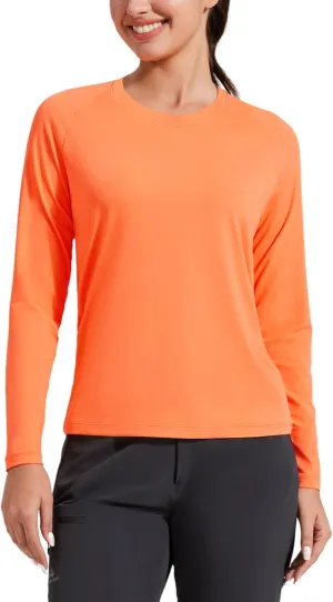 Pioneer Camp Rash Guard for Women Sun Shirts UPF 50  SPF UV Protection Long Sleeve Workout Tops Hiking Running Quick Dry