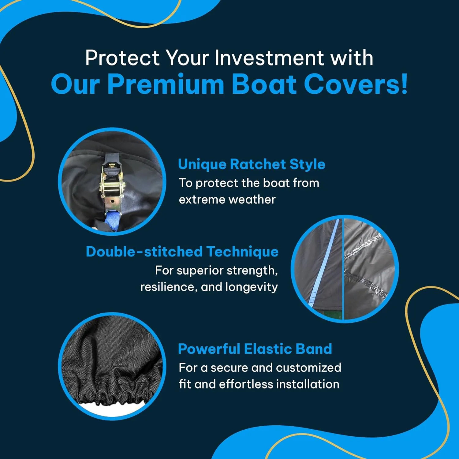 Premium Boat Cover 17-19 ft | Marine-Grade 900D Polyester | 13-Point Strap System | Rust-Proof S-Hooks | UV & Waterproof Protection | Fits V-Hull, Pontoon, Bass | 2-Year Warranty