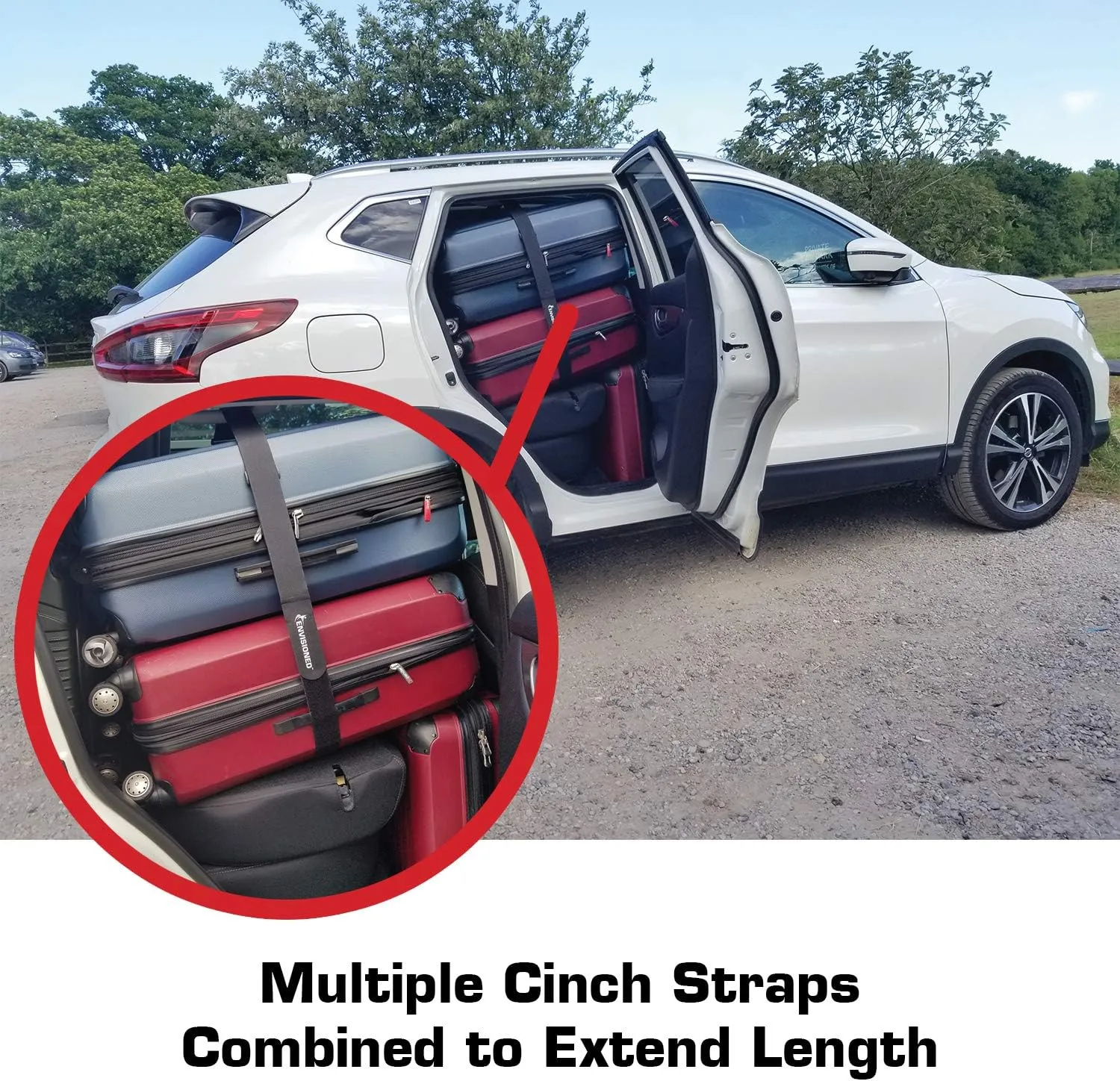 Premium Cinch Straps with Stainless Steel Metal Ring (Buckle), Reusable Durable Hook and Loop, Multipurpose Securing Straps 4 Pack - 3" x 40"