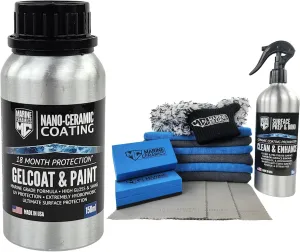 Professional Gelcoat & Paint Ceramic Coating (150ml Bundle) / 18-Month Superior Protection / 2x Thicker, Quick & Easy 1 Coat Application/High Gloss, UV & Salt Defense