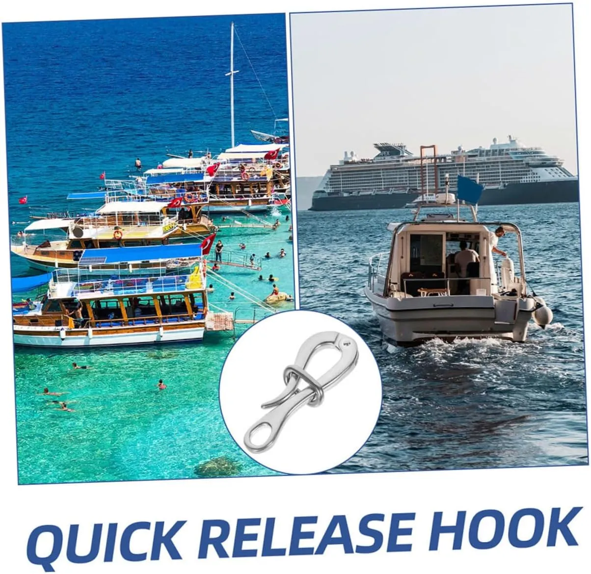 Quick Release Hook Stainless Hook Sailing Boat Yacht Hook Practical Boat Rafts Hook Convenient
