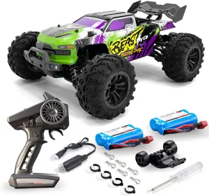 RC Car for Adults, 1:16 Scale All Terrain Fast Car, 40KM/H High Speed Vehicle with Two Rechargeable Batteries, 4WD Waterproof Off-Road Truck, 2.4 GHz Electric Racing Toy Gifts for Boys