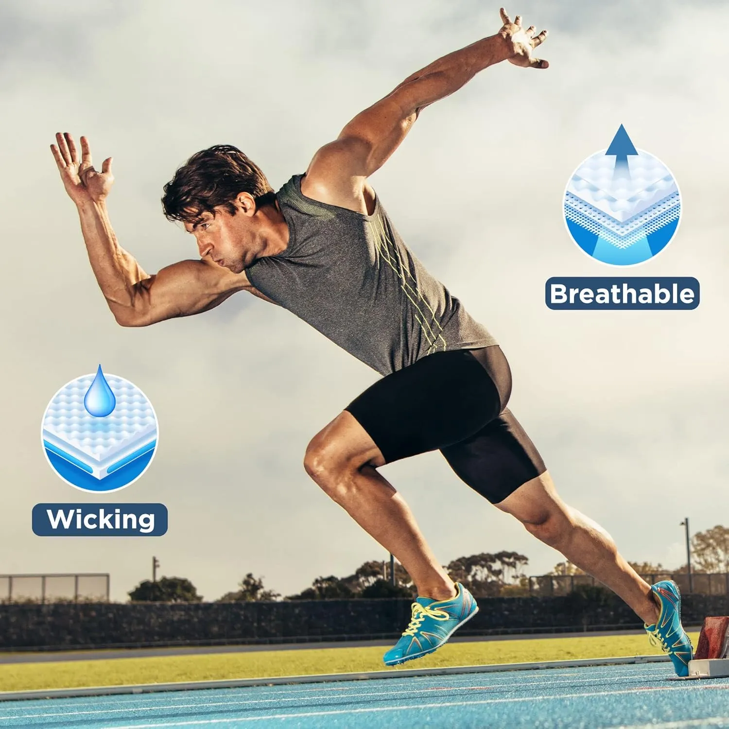 RDX Compression Shorts Men Ultra-Tight Stretchable Baselayer Athletic Sports, Spandex Activewear Underwear Workout Running