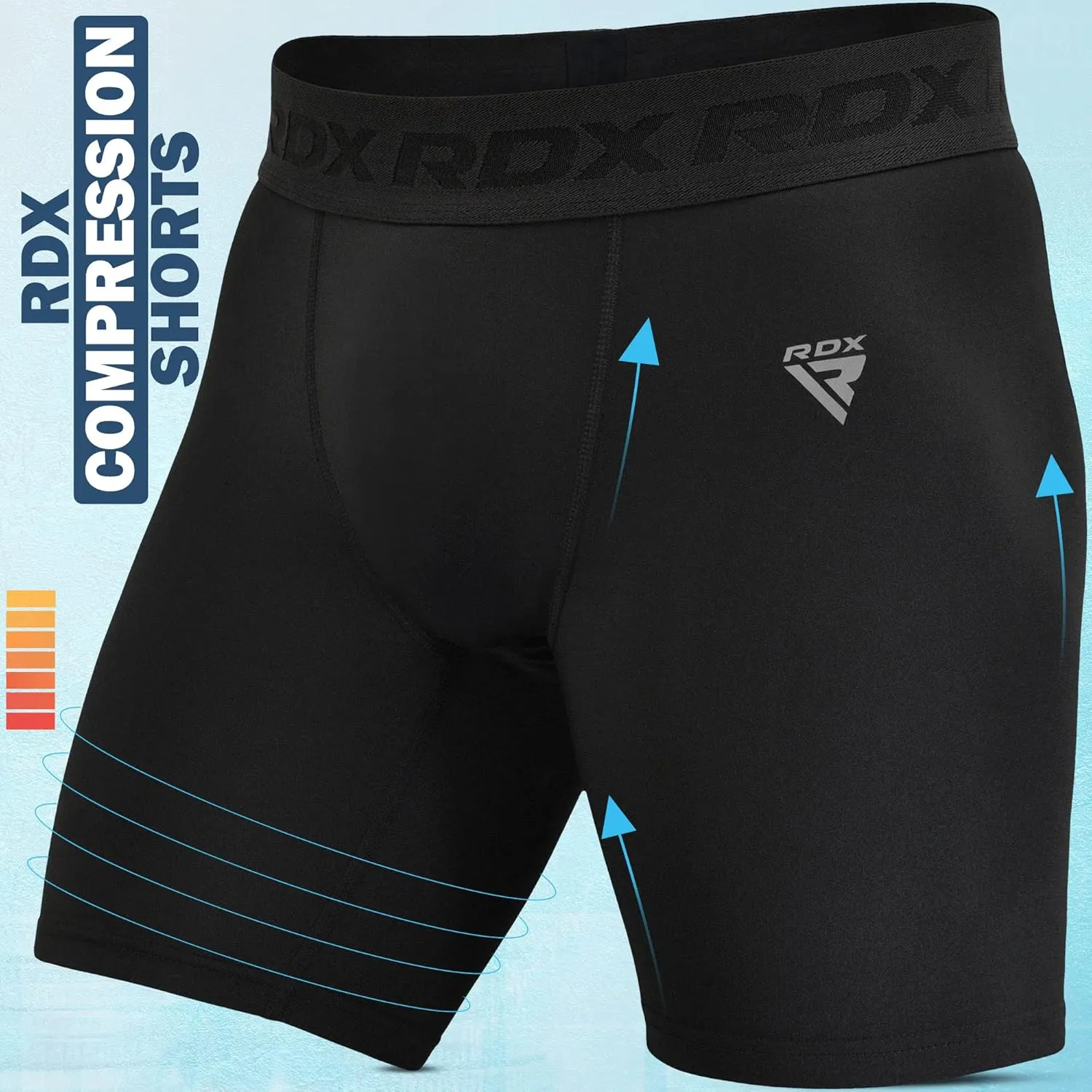 RDX Compression Shorts Men Ultra-Tight Stretchable Baselayer Athletic Sports, Spandex Activewear Underwear Workout Running