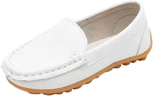 rismart Unisex Kids Slip on Loafers for Boys Girls School Casual Dress Flat Shoes