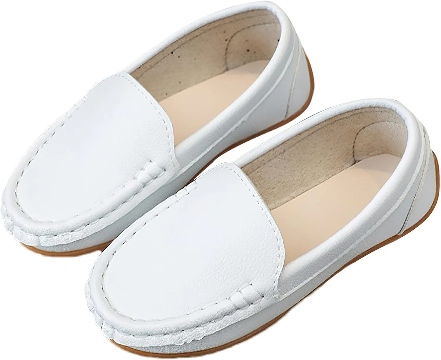 rismart Unisex Kids Slip on Loafers for Boys Girls School Casual Dress Flat Shoes
