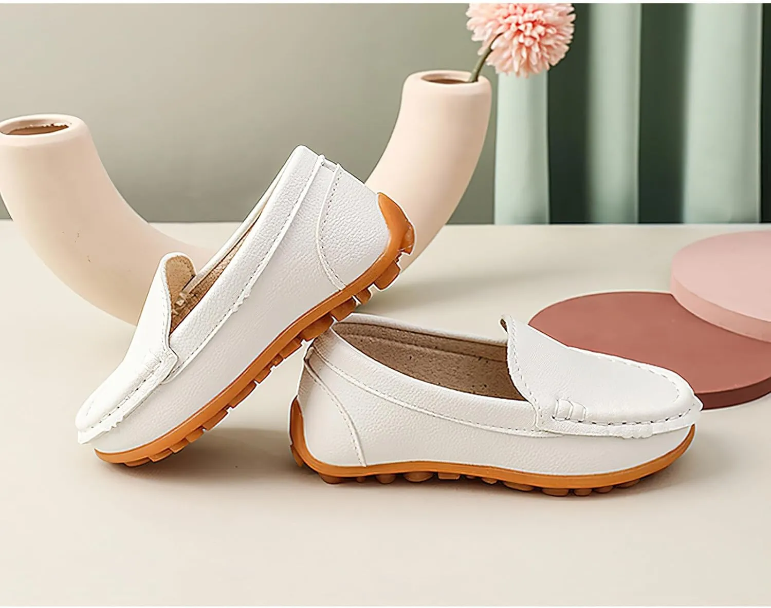 rismart Unisex Kids Slip on Loafers for Boys Girls School Casual Dress Flat Shoes