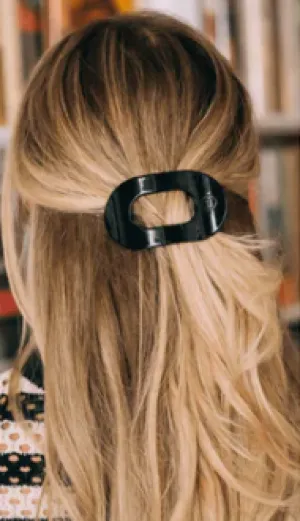 Round Flat Hair Clip | Medium | Jet Black
