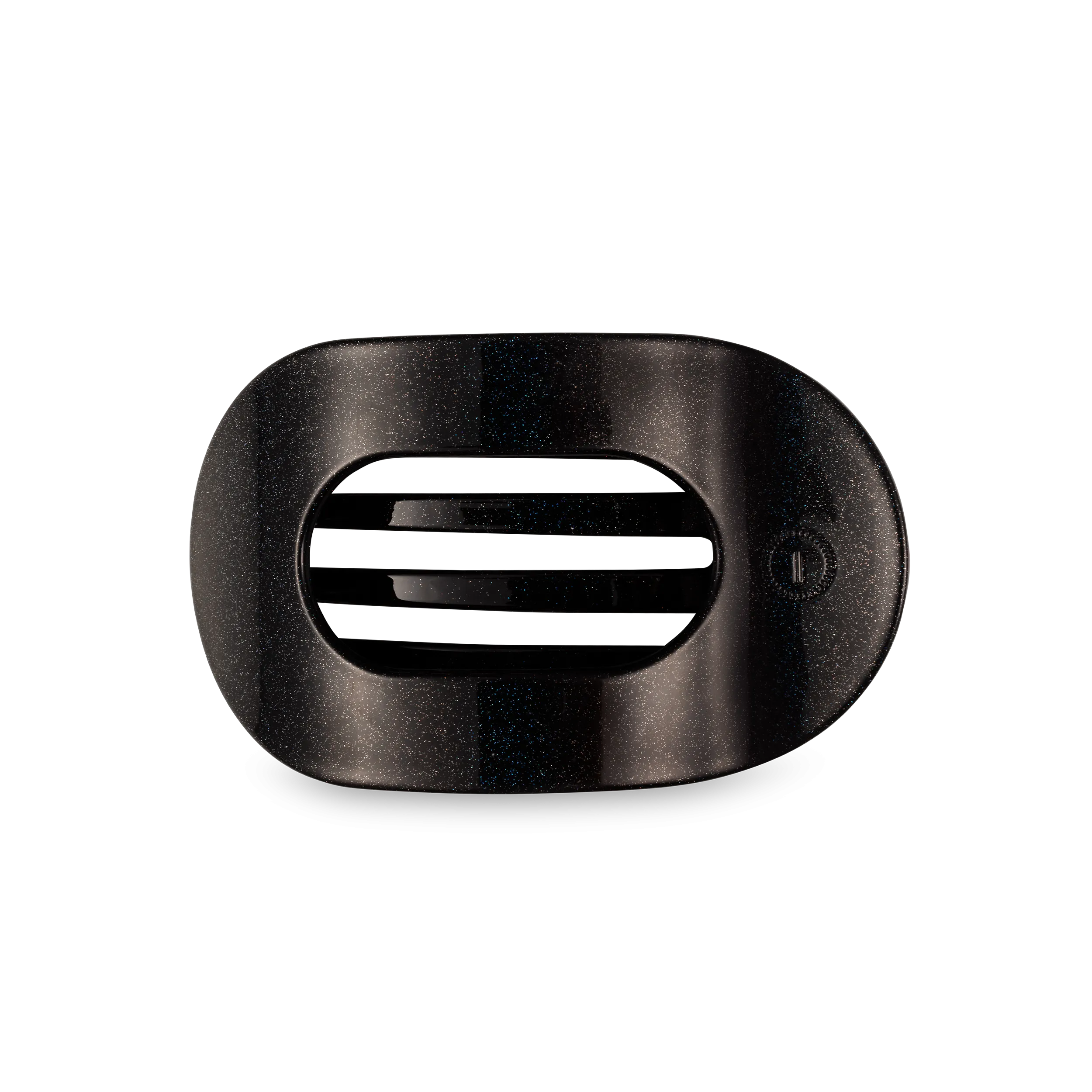 Round Flat Hair Clip | Medium | Midnight Magic black sparkle