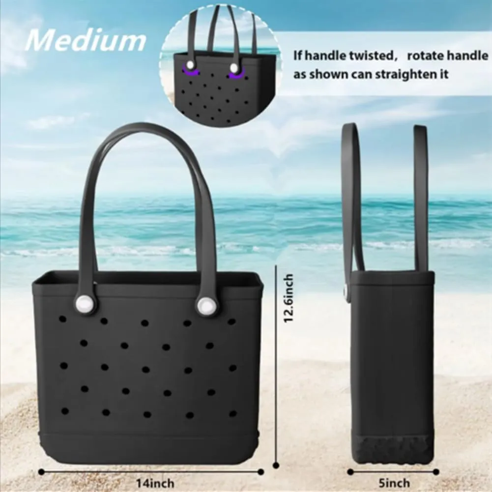 Rubber Beach Bag for Women,Large Capacity Waterproof Outdoor Large Tote Bag for Beach Boat Sports Pool