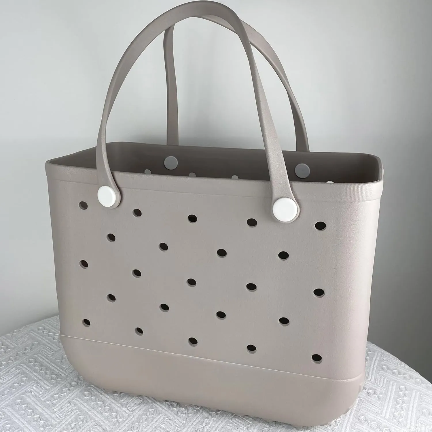 Rubber Beach Bag Waterproof Washable Tip-Proof Durable Tote Bag for Beach Pool Sports Modern Versatile Rubber Tote