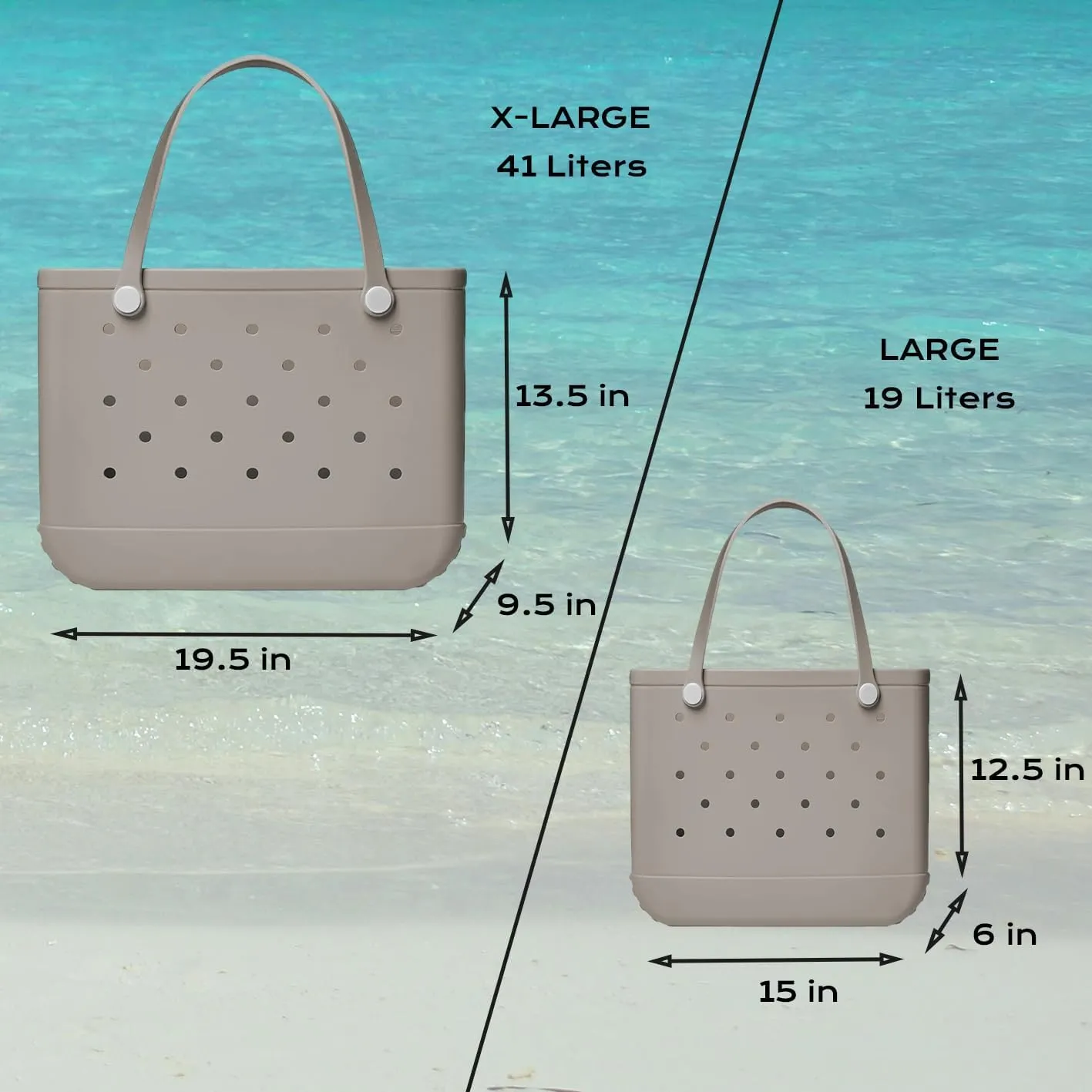 Rubber Beach Bag Waterproof Washable Tip-Proof Durable Tote Bag for Beach Pool Sports Modern Versatile Rubber Tote