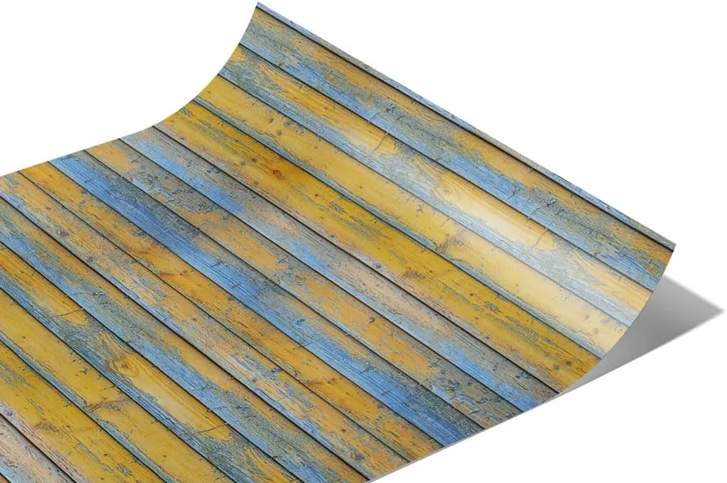 Rwraps Blue Wood Plank Lost Maya Gloss Vinyl Film Wrap 59in x 5ft Vinyl Vehicle Car Film Sheet Roll