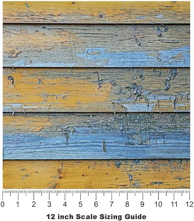 Rwraps Blue Wood Plank Lost Maya Gloss Vinyl Film Wrap 59in x 5ft Vinyl Vehicle Car Film Sheet Roll