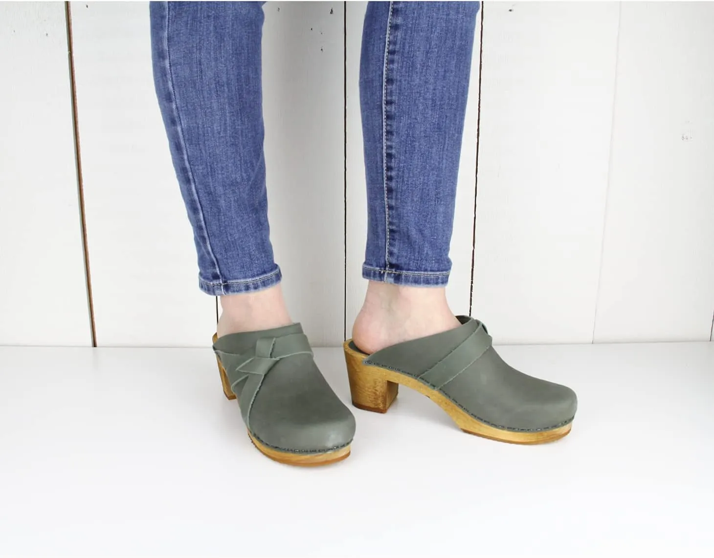 Sanita Manuella Leather Mule for Women - Durable, Comfortable, Open-Back, Wooden Sole, Rubber Outsole Perfect for Any Occassion