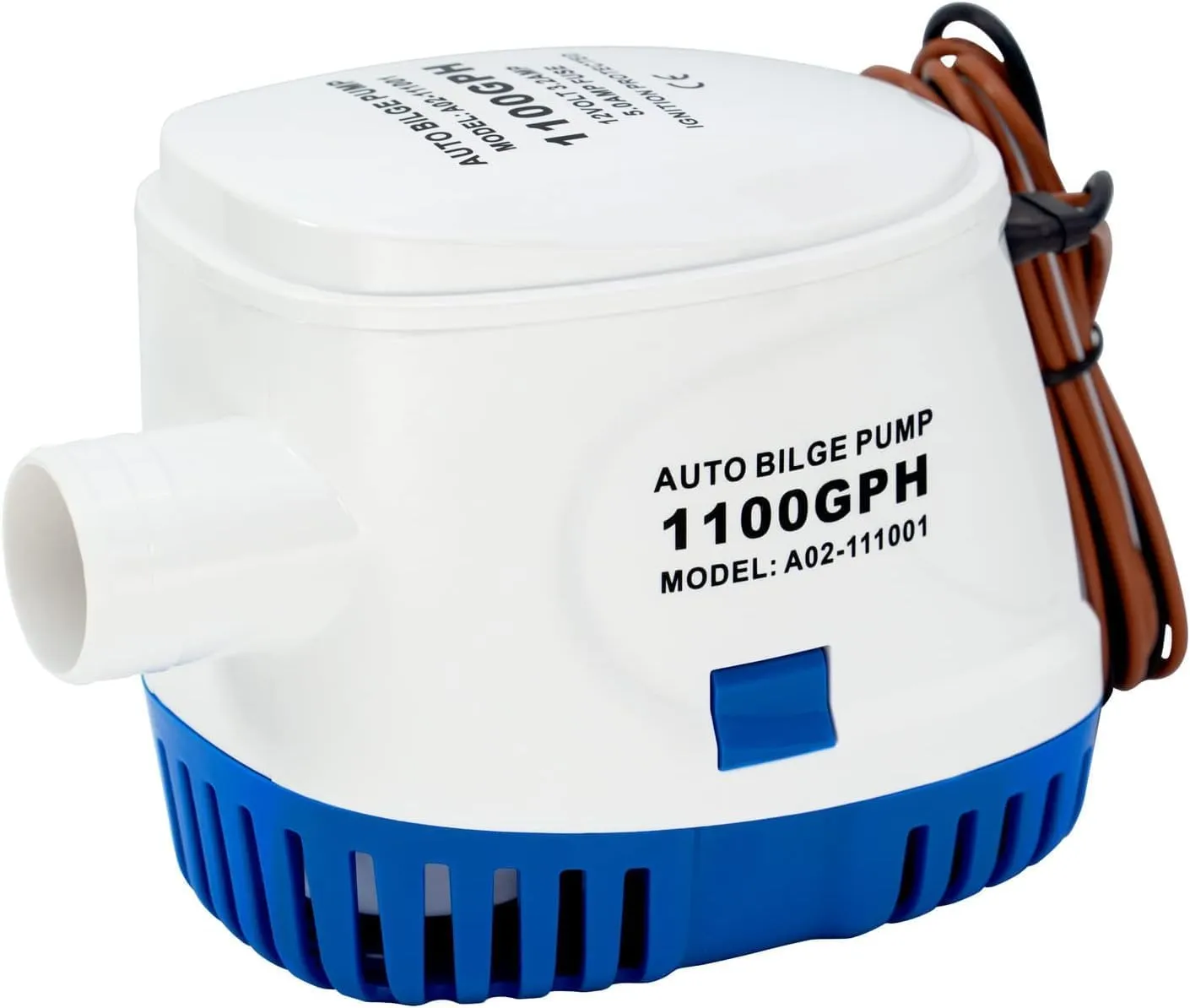 Sanuke 1100GPH Bilge Pump 12V Submersible Marine Bilge Water Pump with Float Switch Electric Motor Boat Accessories for Ponds, Pools, Boat, Caravan RV
