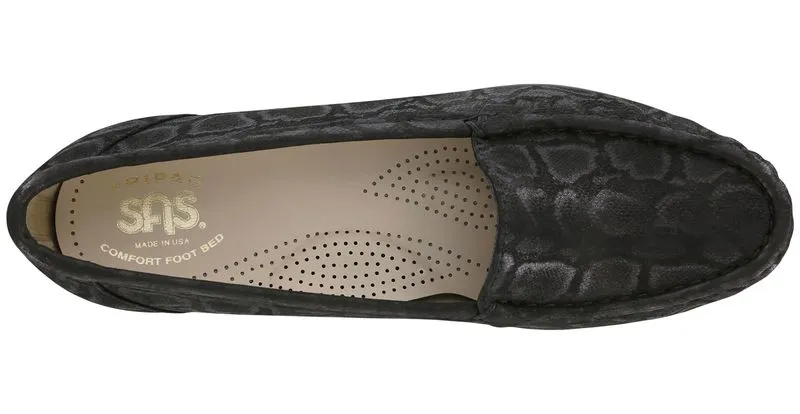 SAS Women's Simplify Slip On Loafer Nero Snake