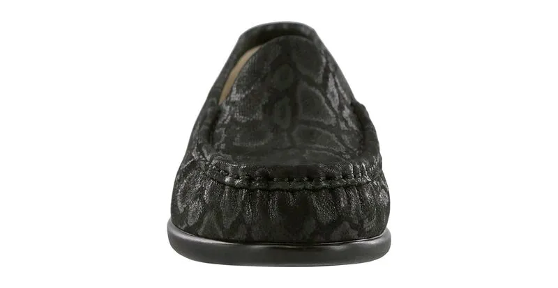 SAS Women's Simplify Slip On Loafer Nero Snake