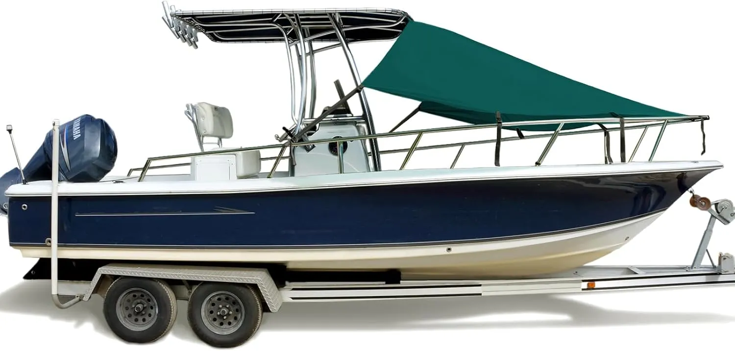 SavvyCraft T-Top Bow Shade, UV Protection Extension 600D Marine Grade Polyester T-Top Boat Bow Area Sun Shade