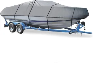 SBU Grey Boat Cover Compatible for Tide Runner 160 BOWRIDER O/B 1989 1990 1991 1992 1993 1994 1995, Trailering Storage Mooring