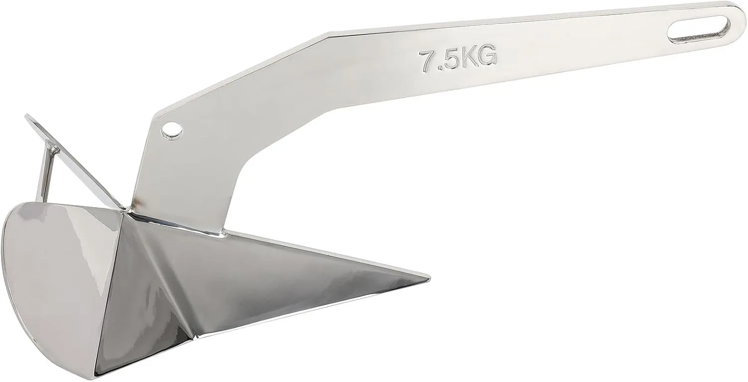 SCITOO 7KG/15LB Triangle Anchor Anchors Marine Heavy Duty Steel Boat Anchor Delta Anchor Triangle Plow Anchor Boat Anchor 316 Stainless Steel