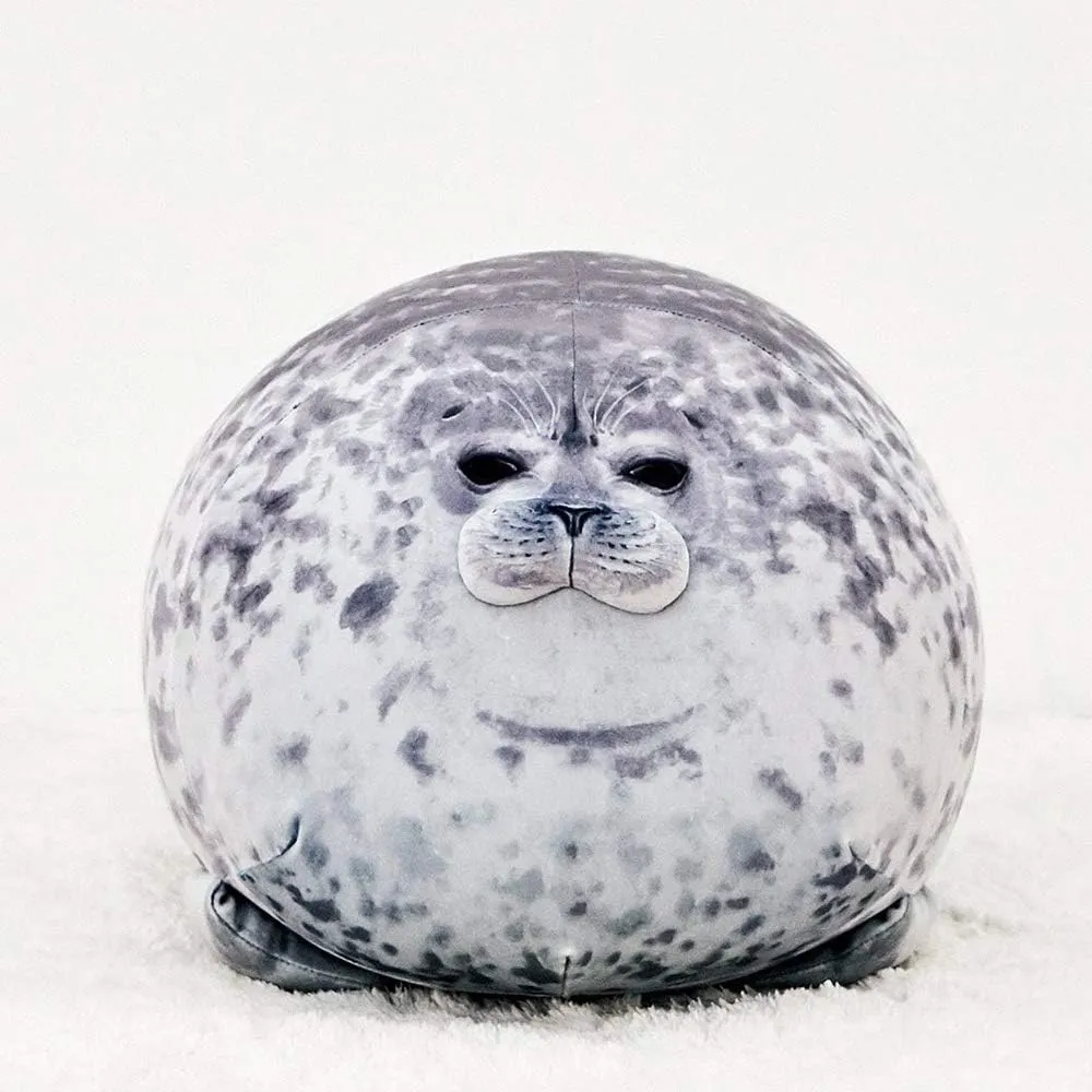 Seal Pillow, Chubby Blob Seal Plush Pillow Stuffed Animal Toy Cute Plushies Ocean Pillows (Medium)