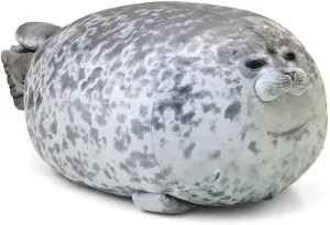 Seal Pillow, Chubby Blob Seal Plush Toys Pillow Kids Bedding Super Soft Plush Snuggle Cuddle plushies (Large)