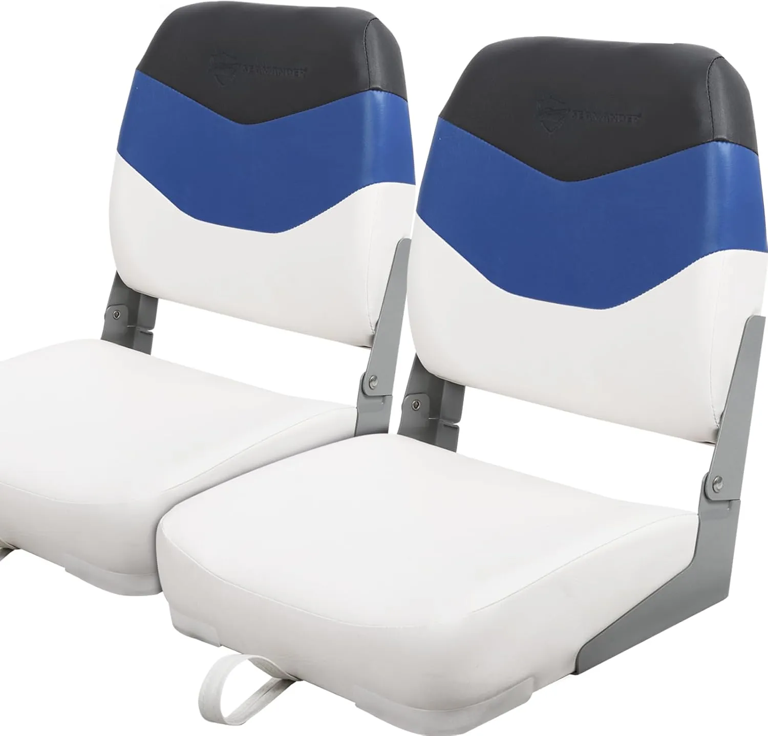 Seamander Low Back Boat Seats, Folding Boat Seats With Stainless Steel Screws,Aluminum Hinges&Padded,Fishing Boat Seat, Multiple Color Options(2-Pack)