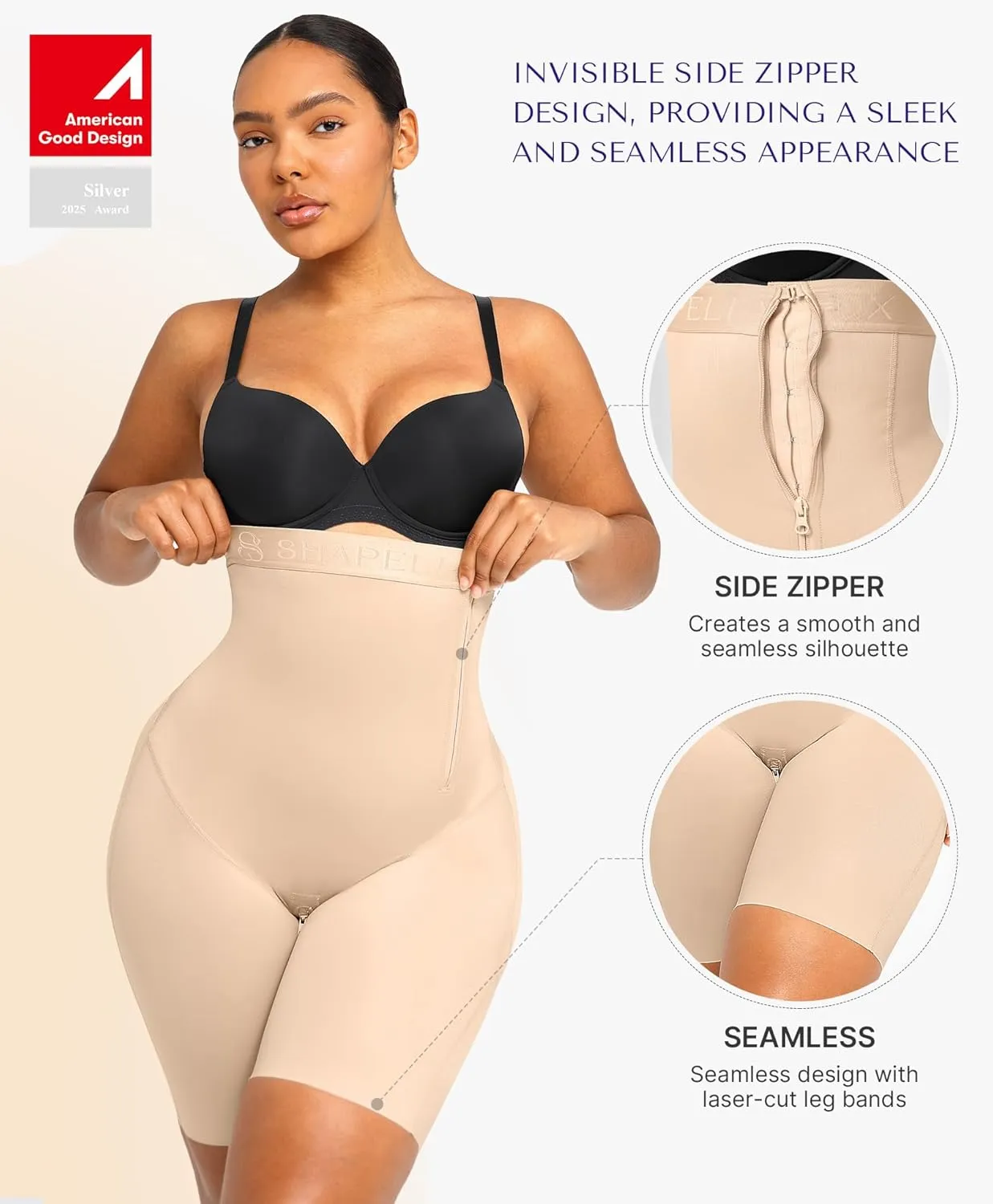 SHAPELLX Shapewear For Women Tummy Control High Waisted Body Shaper Shorts Butt Lifting Shapewear Higher Power Panties