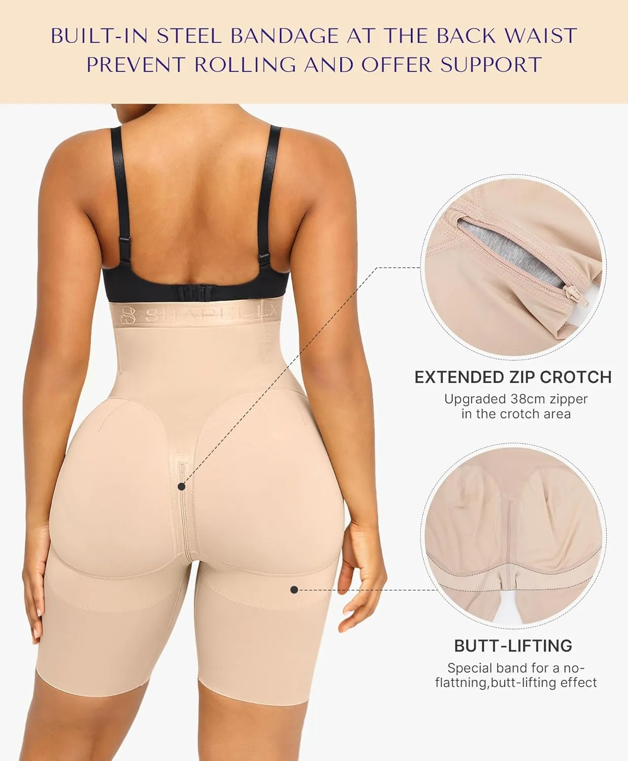 SHAPELLX Shapewear For Women Tummy Control High Waisted Body Shaper Shorts Butt Lifting Shapewear Higher Power Panties