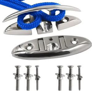 SHENGHUISS Folding Boat Cleat 316 Stainless Steel Cleat Flip Up Boat Dock Cleats (5"/6"/8")