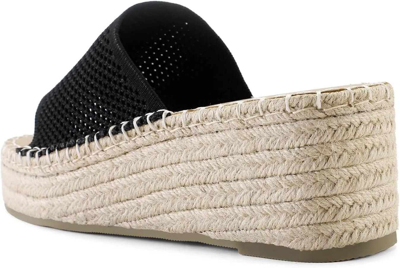 Shoe'N Tale Platform Espadrille Sandals for Women Wedges Slip On Mules Sandals Open Toe Slides Bohemia Beach Heels Sandals