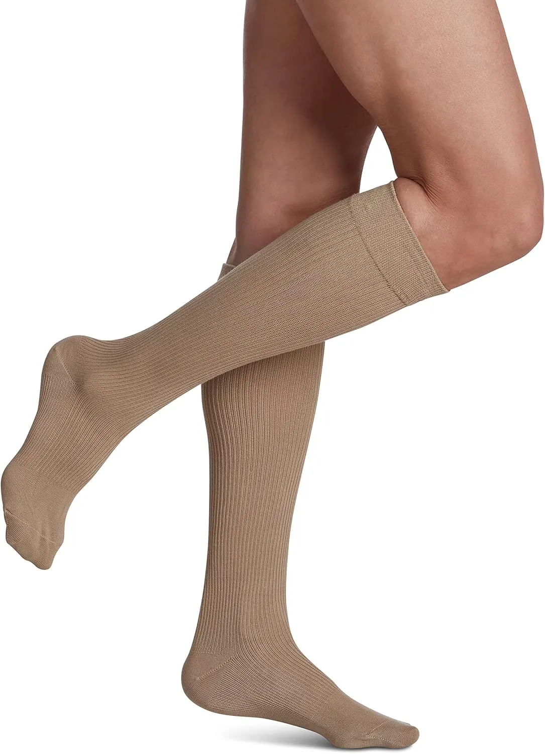 SIGVARIS Women's Casual Cotton 146 - Calf High Medical Compression Socks - 15-20mmHg