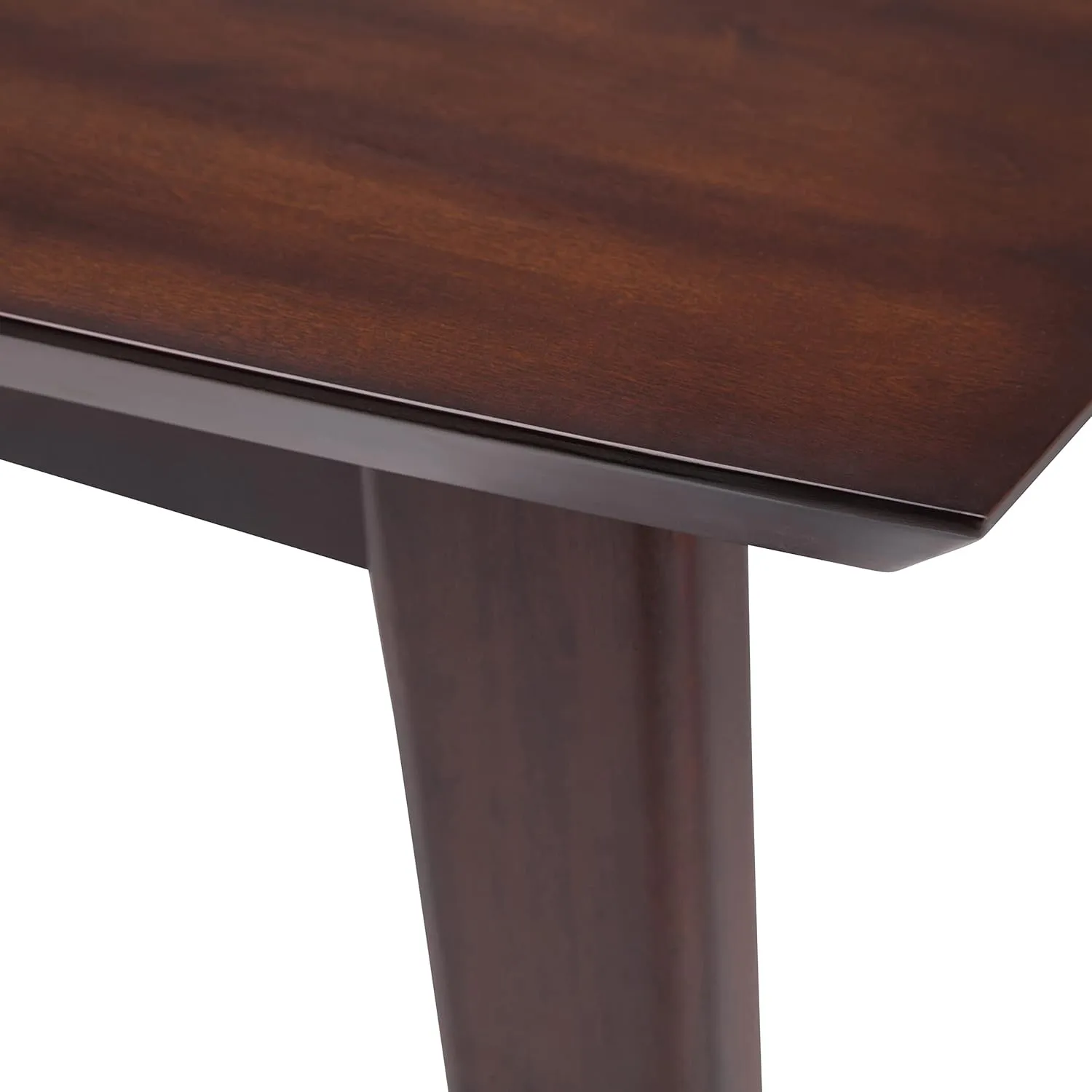 SIMPLIHOME Draper Dining Table, Solid Rubberwood in Java Brown, 66 x 40 inches, Mid-Century Modern-Style Rectangular Kitchen Table for up to 6 People