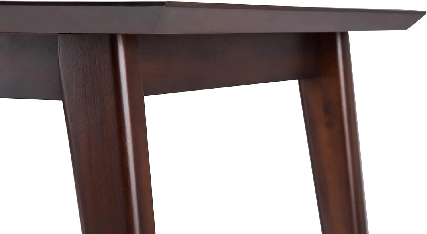 SIMPLIHOME Draper Dining Table, Solid Rubberwood in Java Brown, 66 x 40 inches, Mid-Century Modern-Style Rectangular Kitchen Table for up to 6 People
