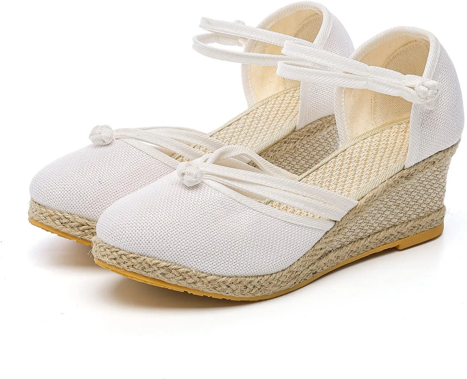 Slide Spring Wedge Sandals for Women Dressy Covered Toe Summer Straw Ladies Trendy Cover Heel 2024 Buckle Work Office