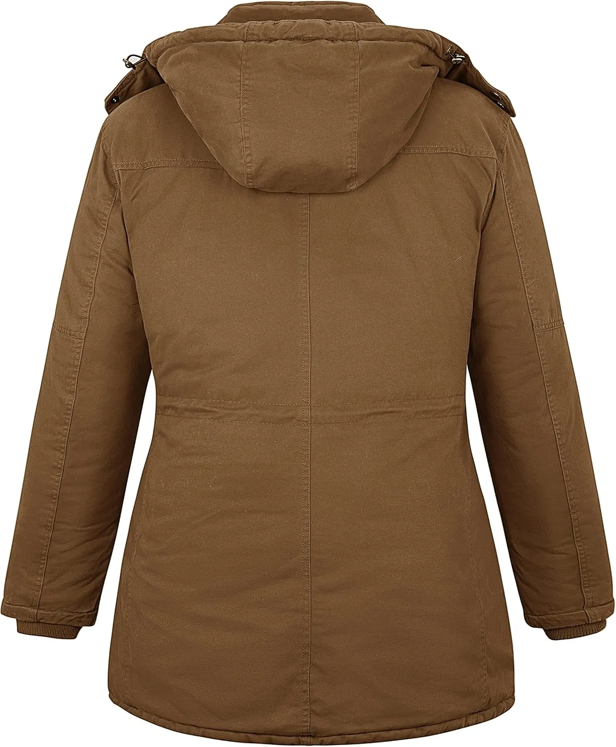 Soularge Women's Winter Plus Size Thickened Cotton Coat with Detachable Hood