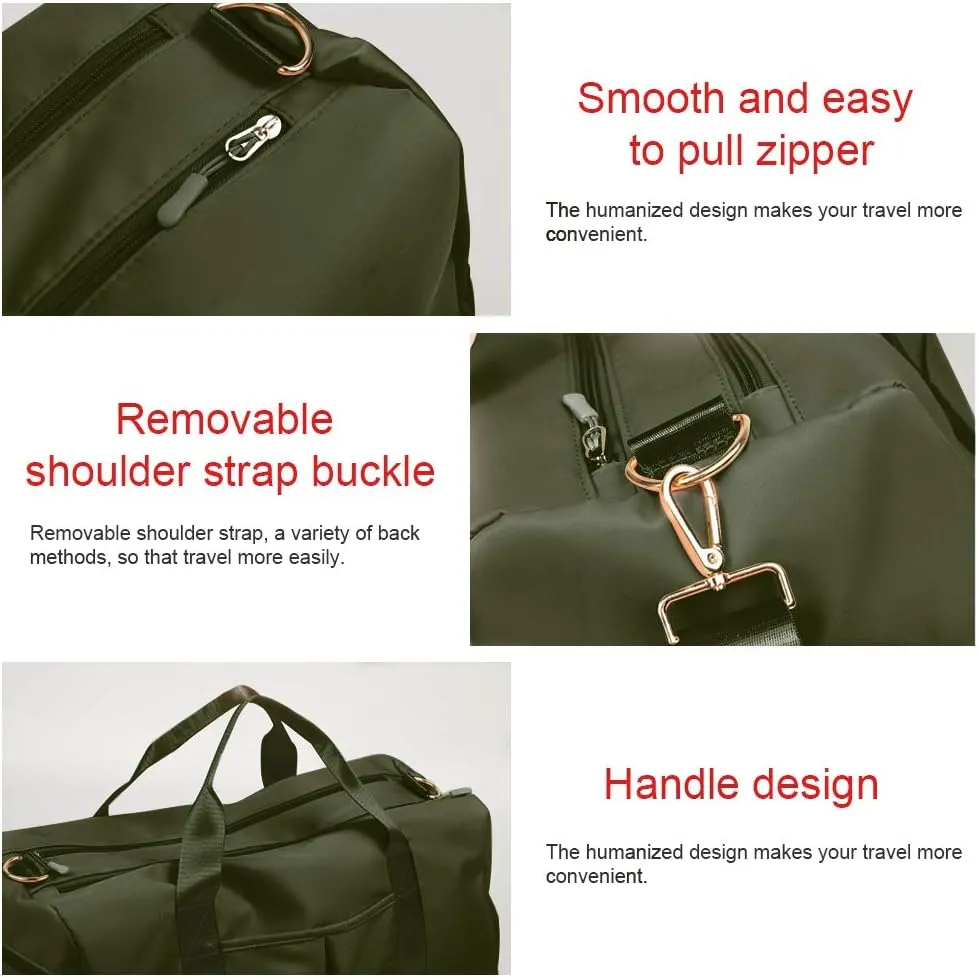 Sports Gym Duffle Bag - Army Green, Waterproof 29L With Shoe & Wet Compartment for Men & Women