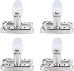 Stainless Steel Boat Tie Down Cleat, Polished Dock Cleat for Speedboat Yacht with Mirror Effect, Quick Setup, and Long Lifespan 4pcs 4in