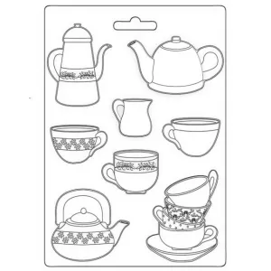 Stamperia  - Soft Mould A5 - Create Happiness Welcome Home - Cups*