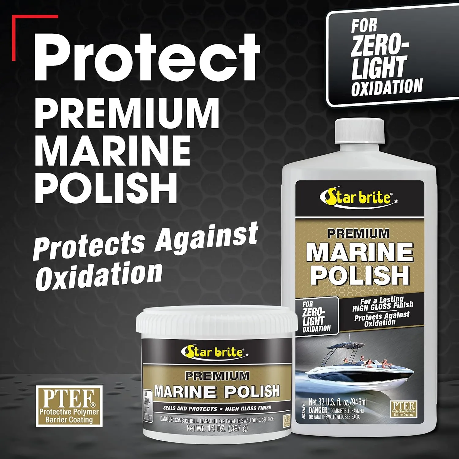 STAR BRITE Premium Marine Polish - Maximum UV Protection & High Gloss Finish - UV Inhibitors Stop Fading, Chalking & Oxidation While Repelling Water, Stains & Marine Deposits