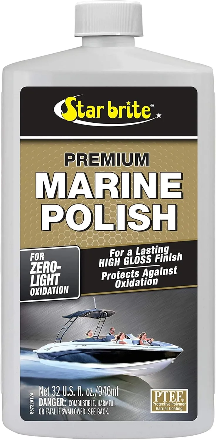 STAR BRITE Premium Marine Polish - Maximum UV Protection & High Gloss Finish - UV Inhibitors Stop Fading, Chalking & Oxidation While Repelling Water, Stains & Marine Deposits