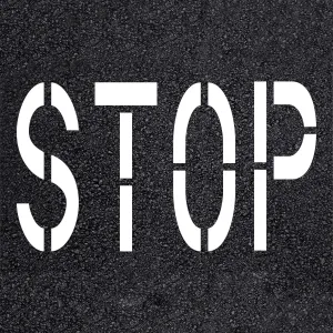 Stop Stencil with 24 inch Letters .060 Thick for Roadways and Parking Lots Bendable and Reusable One Piece Plastic Template for Hotels Airports and Public Parks by Marketing Holders