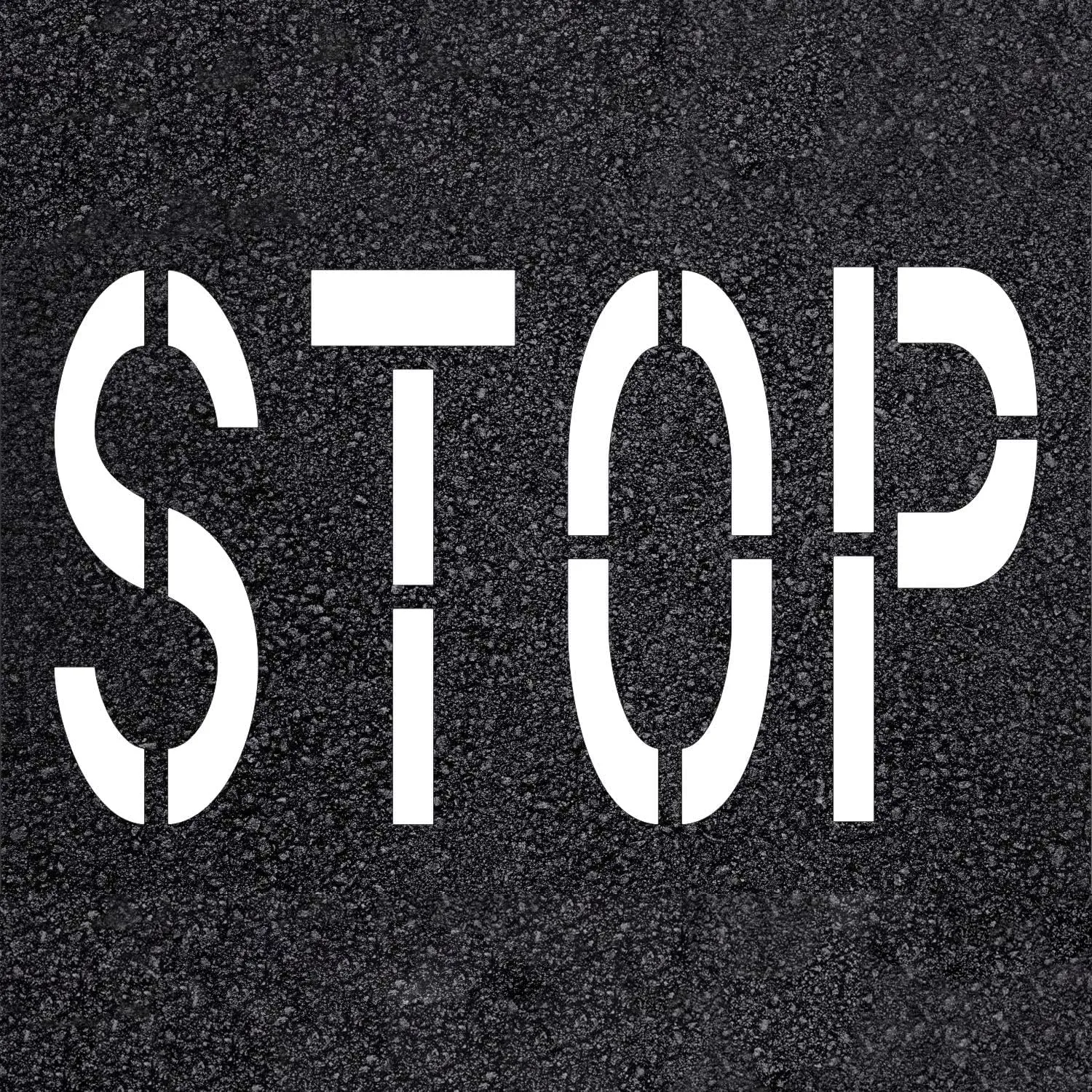 Stop Stencil with 24 inch Letters .060 Thick for Roadways and Parking Lots Bendable and Reusable One Piece Plastic Template for Hotels Airports and Public Parks by Marketing Holders